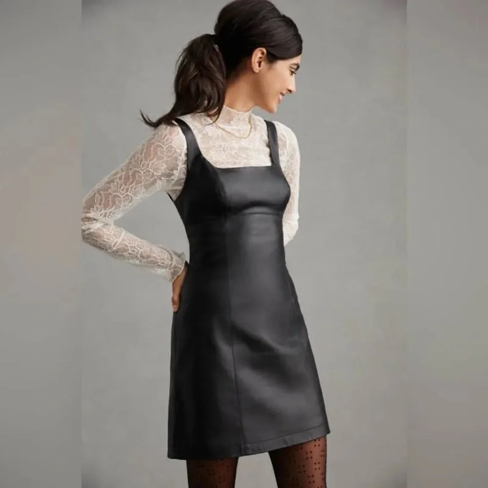 Anthropologie Maeve Faux Leather Mini Dress NWOT Size 14 - Picture 1 of 8